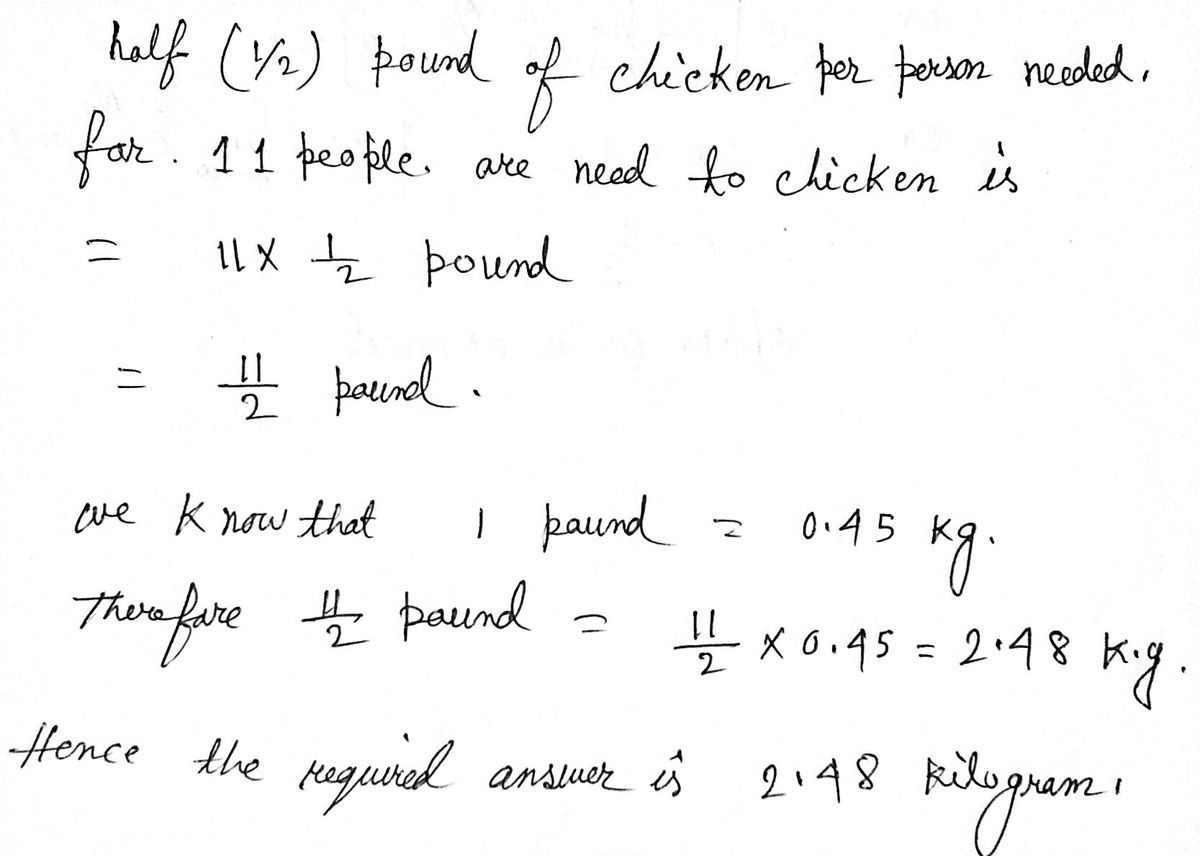 Pound and discount half in kg